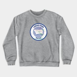 Montana Map - Logan Pass Crewneck Sweatshirt